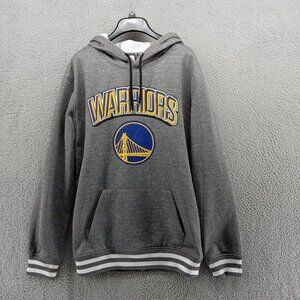 Golden State Warriors Sweater Mens Medium Gray Heather‎ Logo Hoodie Sweatshirt